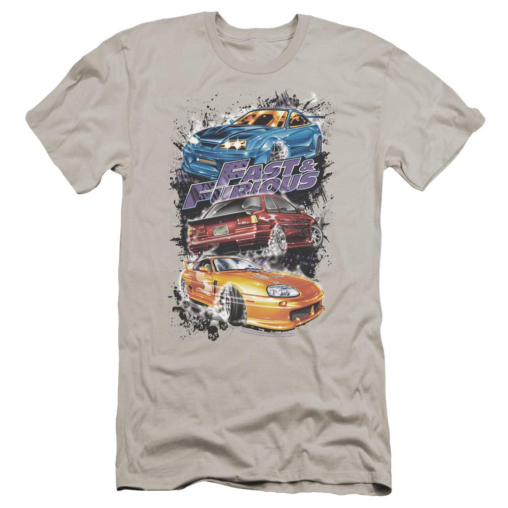 Fast and Furious Smokin Street Cars Unisex Adult Canvas T-Shirt for Men & Women - Casual Wear, Movie Fan Gift, Street Style Fashion