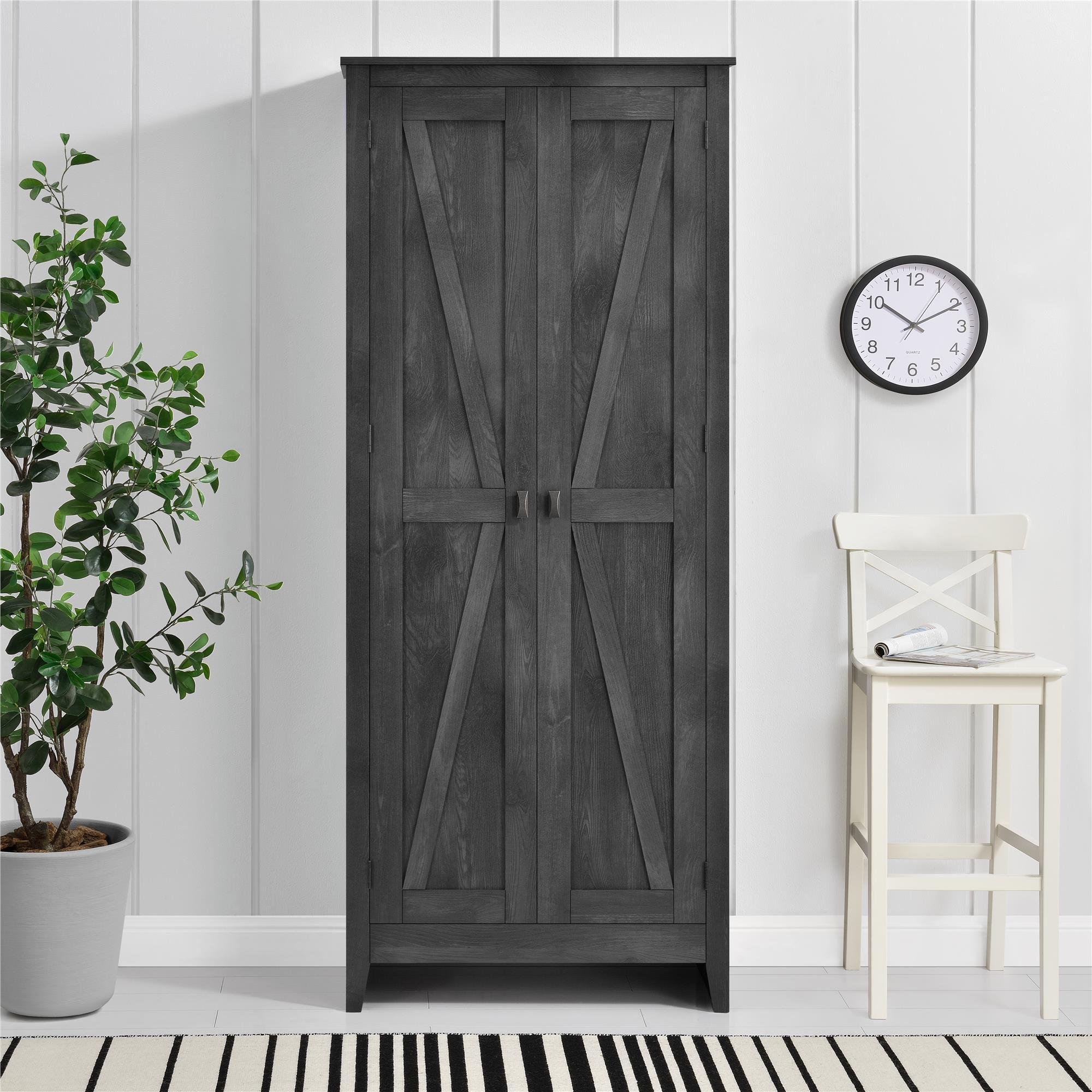 Ameriwood Home Farmington 32 Inch Gray Storage Cabinet - Perfect for Bedroom, Living Room, or Home Office Organization