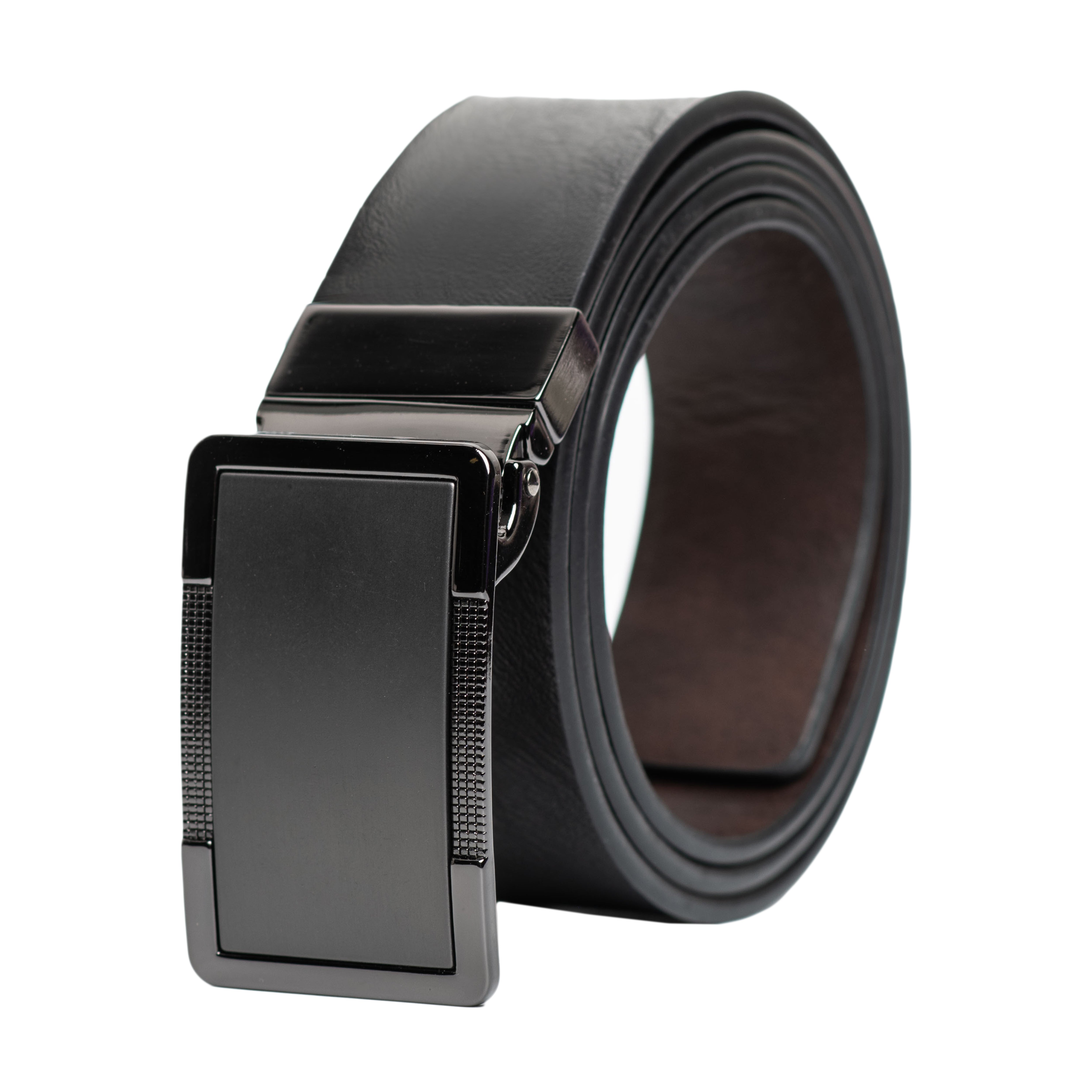 Reversible 35mm Dress Belt with Plaque Buckle - Style 10361 - Perfect for Formal Wear & Office Attire
