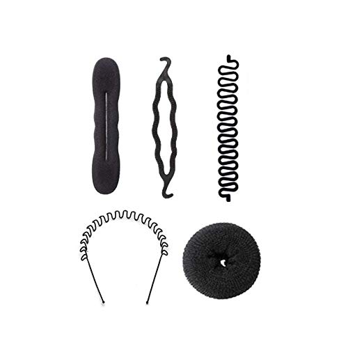 Mahek Hair Accessories Kit - 5-Piece Combo Set with Hair Bands, Donuts & Magic Puffs for Women | Perfect for Styling, Updos & Everyday Wear