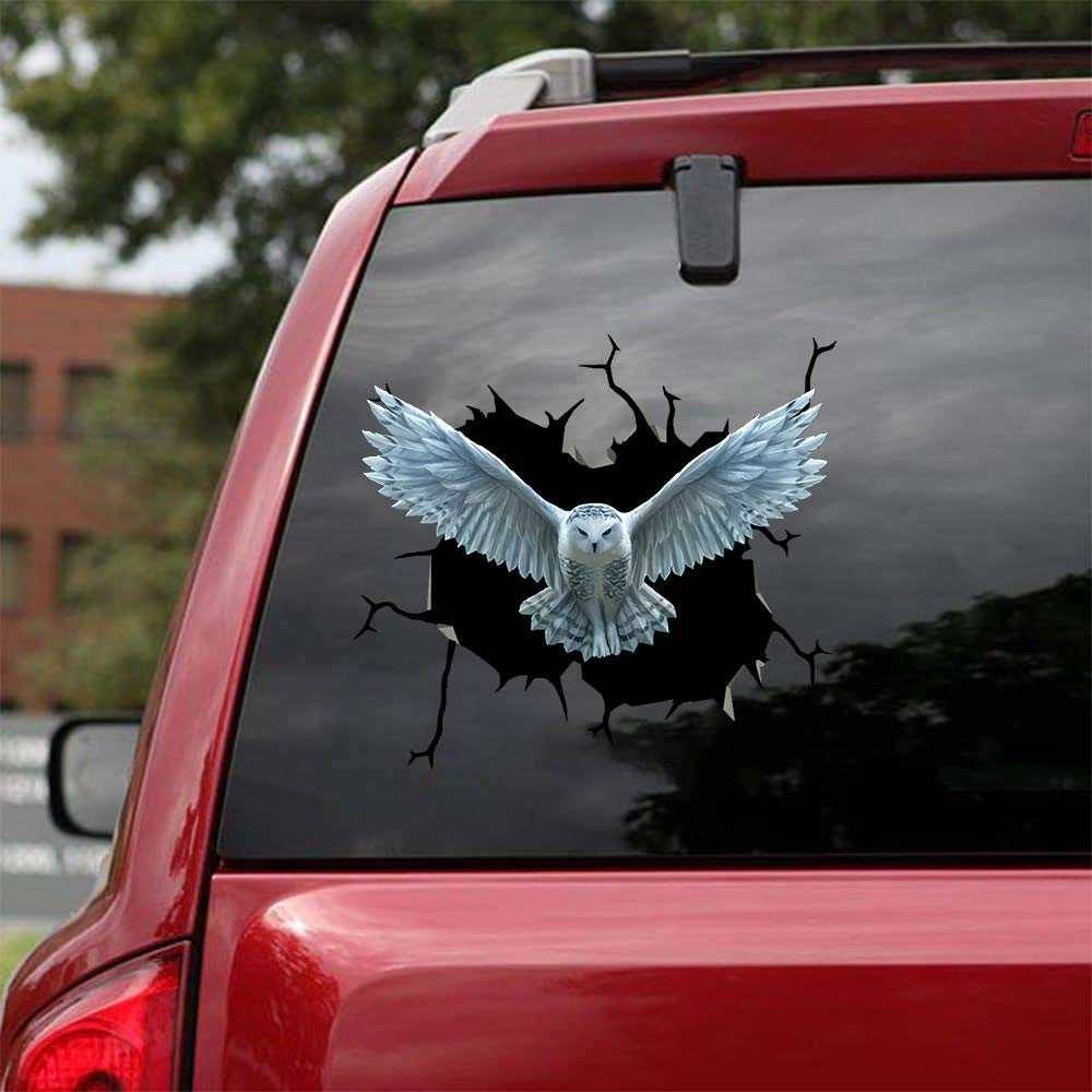 Realistic Ocean Gift Owls Car & Wall Decals Stickers - Pack of 2 (12
