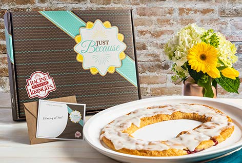 Just Because Kringle Gift Box (Almond) - Delicious Almond Danish Pastry for Holidays, Birthdays & Corporate Gifting