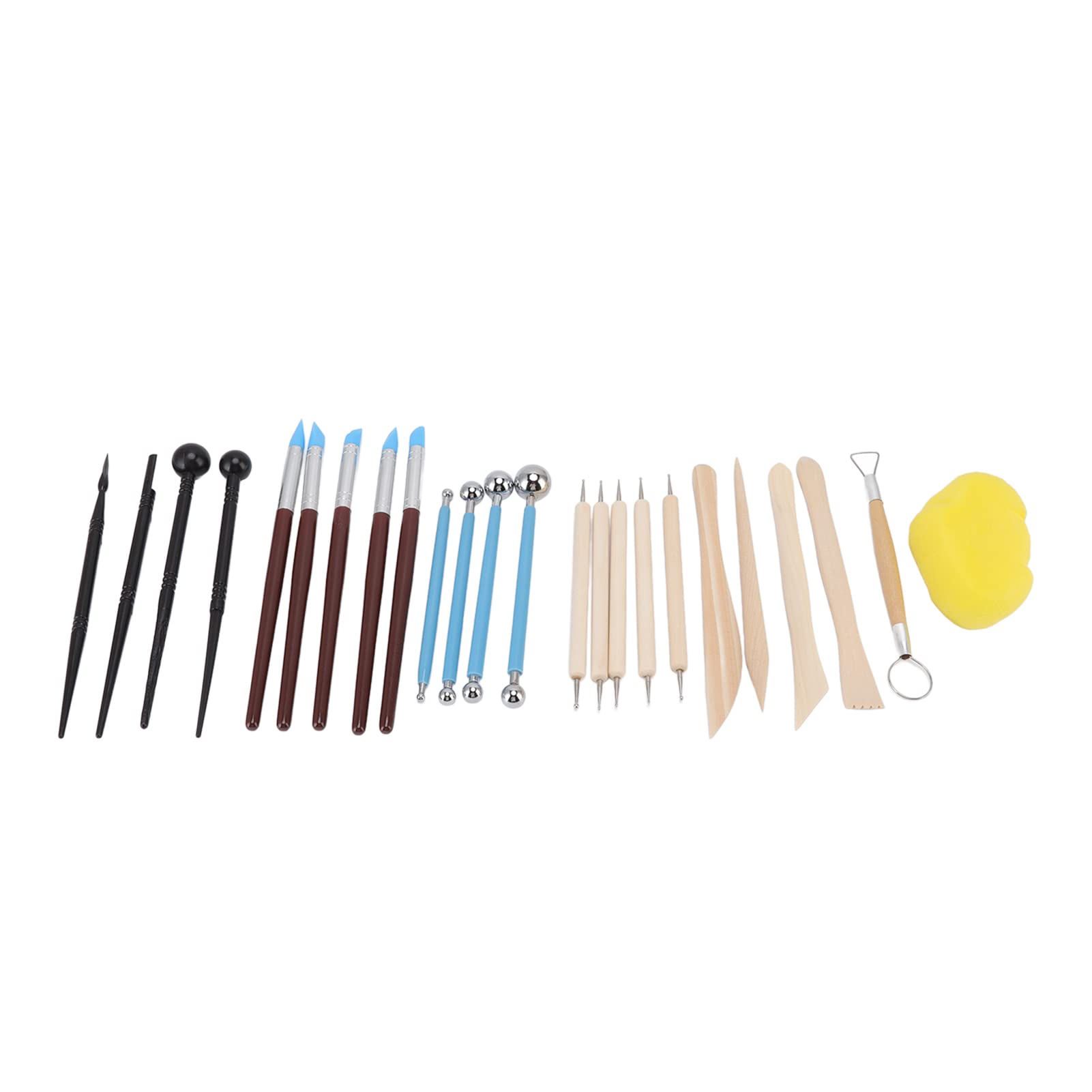 24Pcs Stainless Steel Clay Carving Tool Set - Professional Pottery Sculpting Kit with Wooden Handles for DIY Art, Ceramics & Polymer Clay (Perfect for Beginners & Artists) - Great for Home Crafts, Classroom Projects & Pottery Studio Use