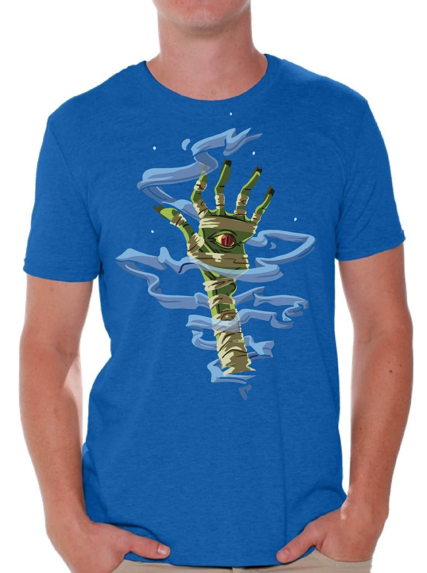 Halloween Mummy Hand T-Shirt for Men - Funny Costume Party Shirt | Perfect for Halloween Parties, Cosplay & Spooky Events