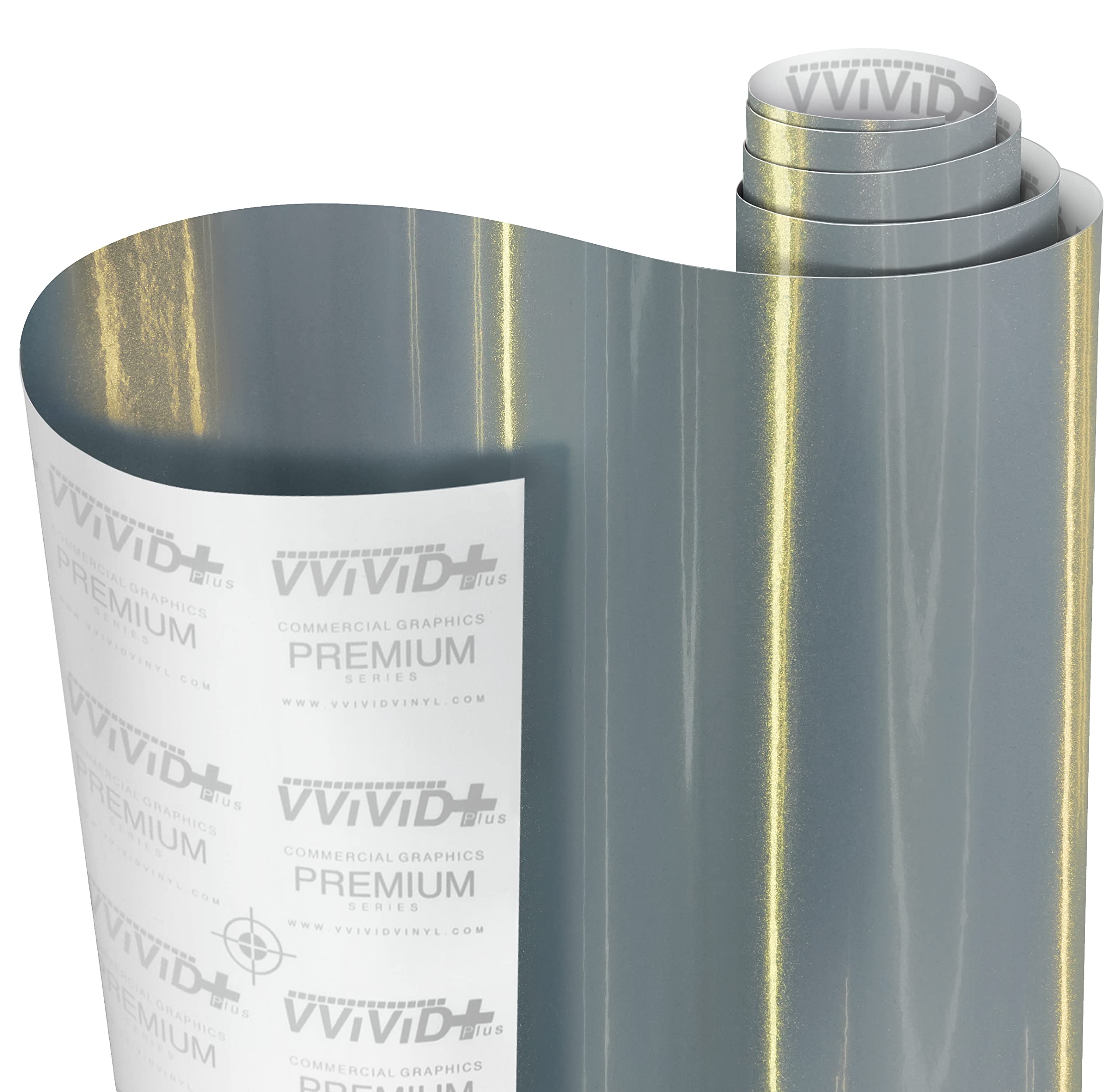 VViViD+ Gloss Galaxy Nardo Grey Premium Vinyl Wrap Film (10ft x 5ft) - High Gloss Car Wrap for Vehicles, Boats & Electronics - DIY Auto Vinyl Wrap Kit for Cars, Trucks, Motorcycles & Laptops