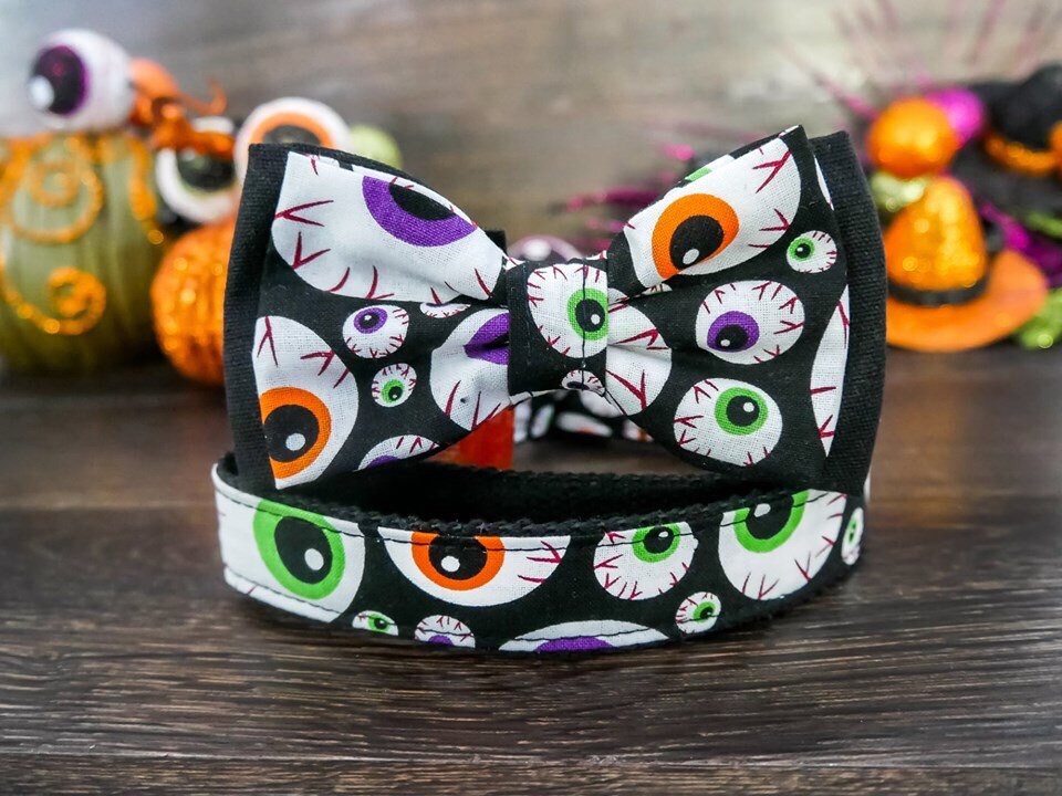 Halloween Dog Collar Bow Tie - Adjustable Pet Costume Accessory for Small & Large Dogs - Perfect for Halloween Parties & Pet Costume Contests