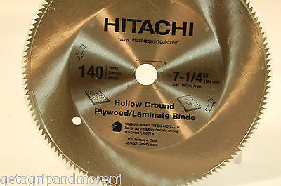 Hitachi 725216 140 Teeth 7 1/4 Inch Steel Circular Saw Blade for Wood Cutting - Perfect for DIY Projects, Carpentry, and Construction Work