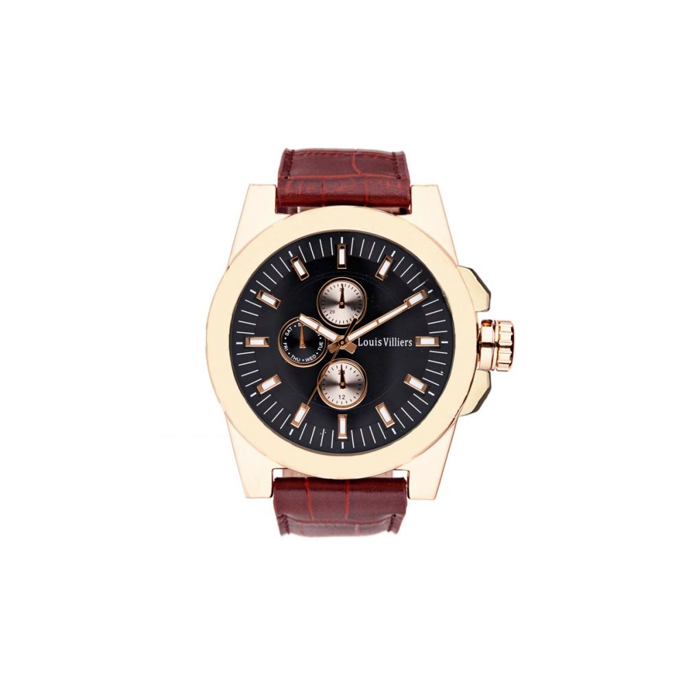 LVAG3733-16 Rose Gold Women's Watch with Genuine Brown Leather Strap - Elegant Dress Watch for Business, Party & Special Occasions