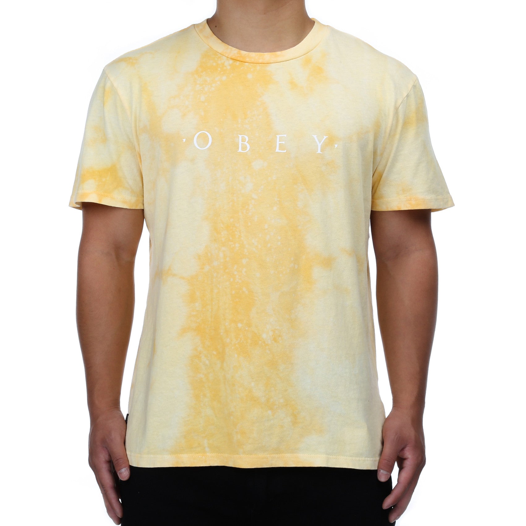 Obey Novel Graphic Tee - Yellow Cotton T-Shirt for Men | Streetwear Fashion, Casual Outfit & Urban Style