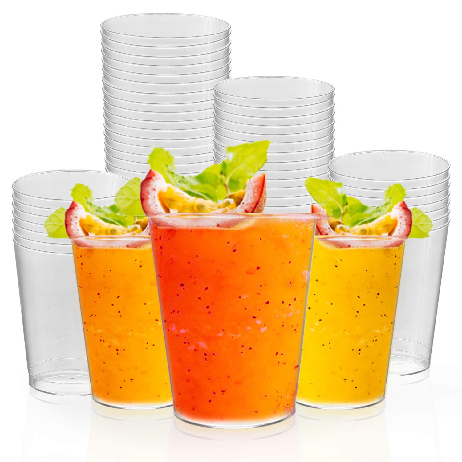 500 Clear Disposable Plastic Cups 10 oz - Bulk Hard Plastic Tumblers for Parties, Cocktails & Punch - Durable Drinking Glasses for Weddings, BBQs, Picnics & Events