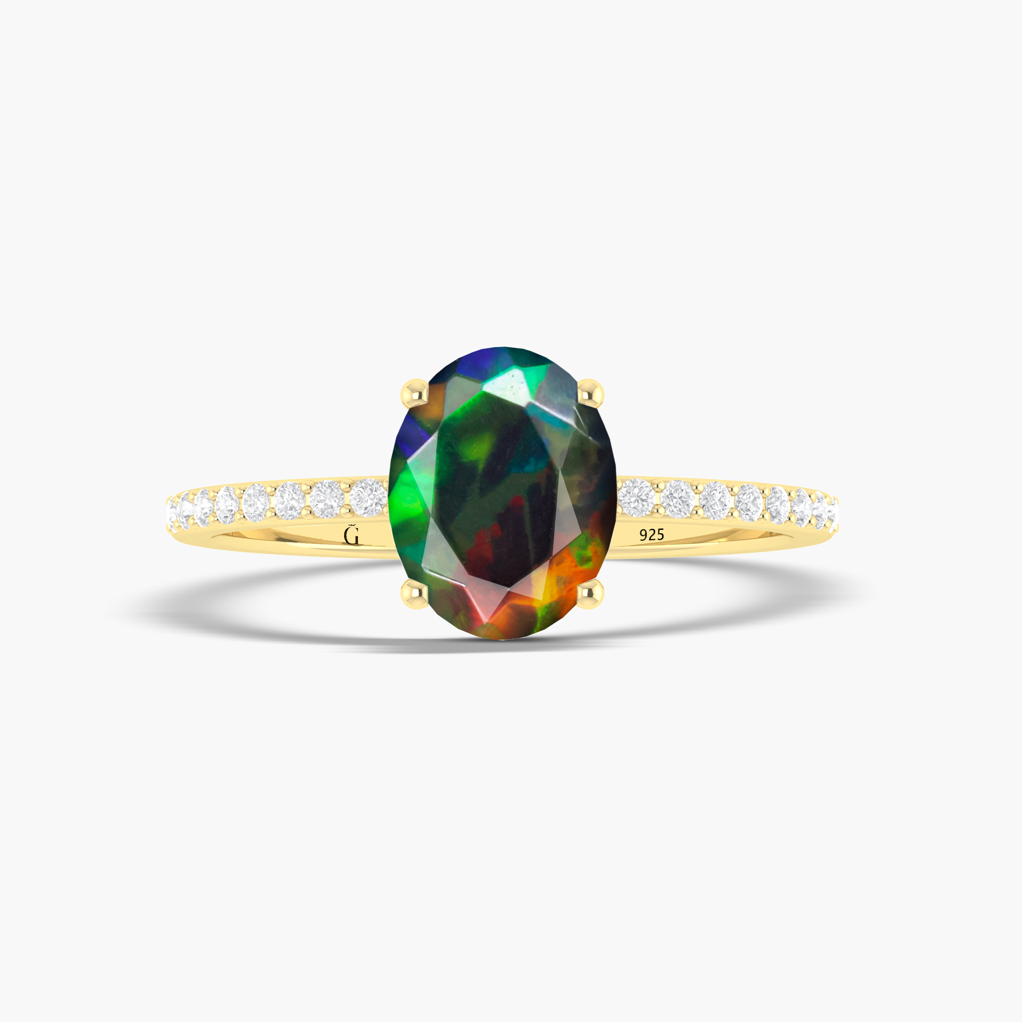 Stunning Black Oval Natural Fire Ethiopian Opal Statement Ring for Women | Elegant Jewelry Gift for Birthday, Anniversary & Special Occasions