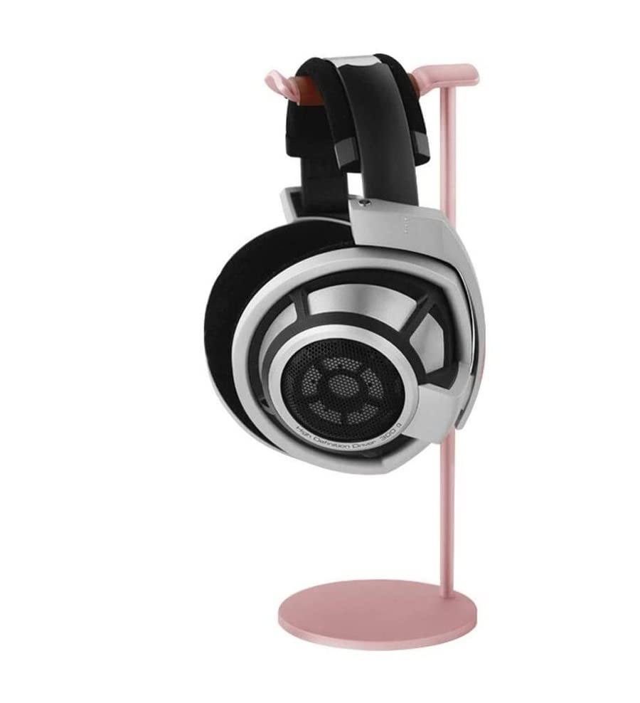 ROSPRO Universal Aluminum Alloy Headphone Stand - Gaming Headset Holder & Under Desk Earphone Hanger for Over-Ear Headphones (Pink) | Perfect for Gaming Setup, Office Organization & Home Audio Display