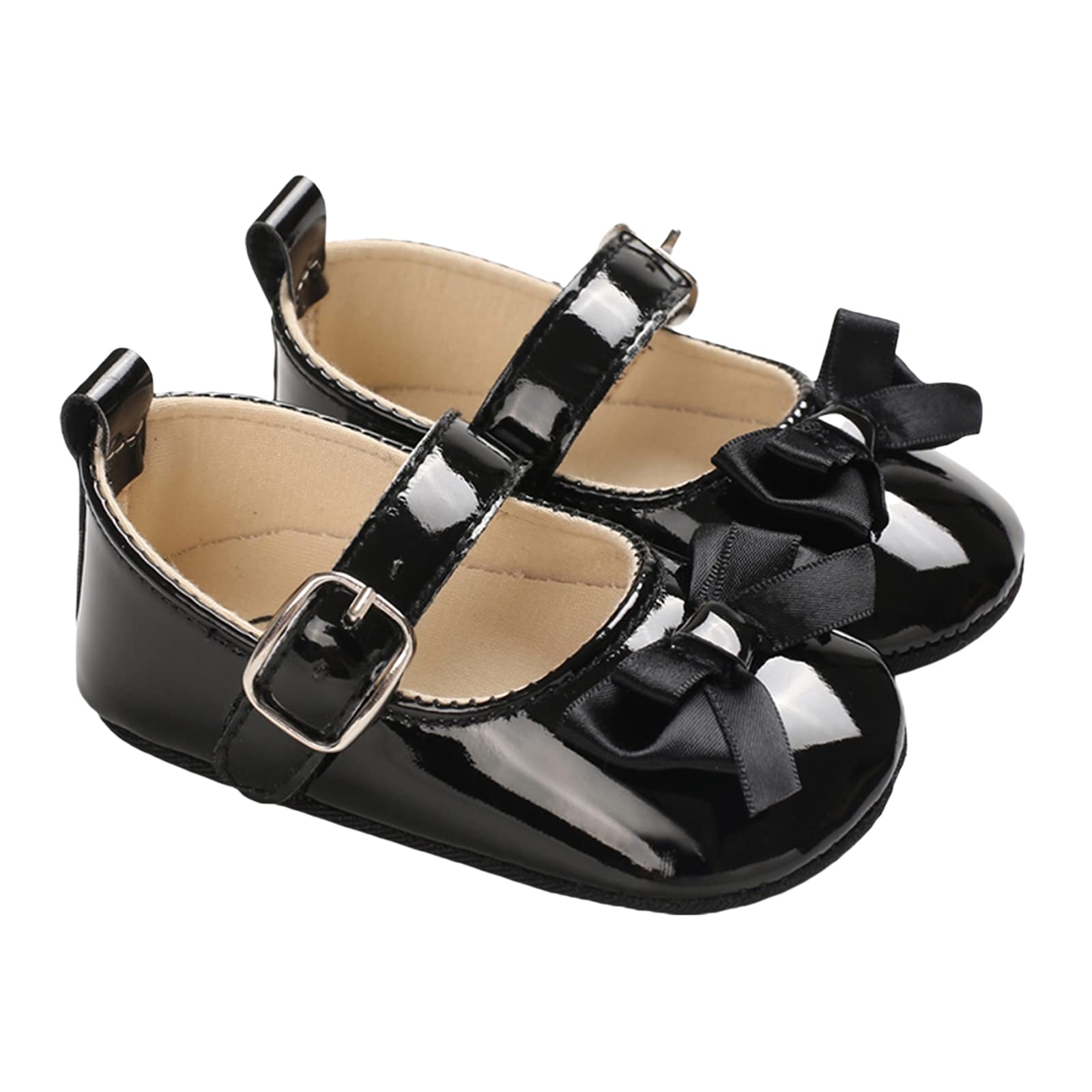 Tsnbre Baby Girls' First Walker Shoes - Soft Sole Princess Flats with Bowknot (0-18 Months) | Perfect for Weddings, Parties & Special Occasions