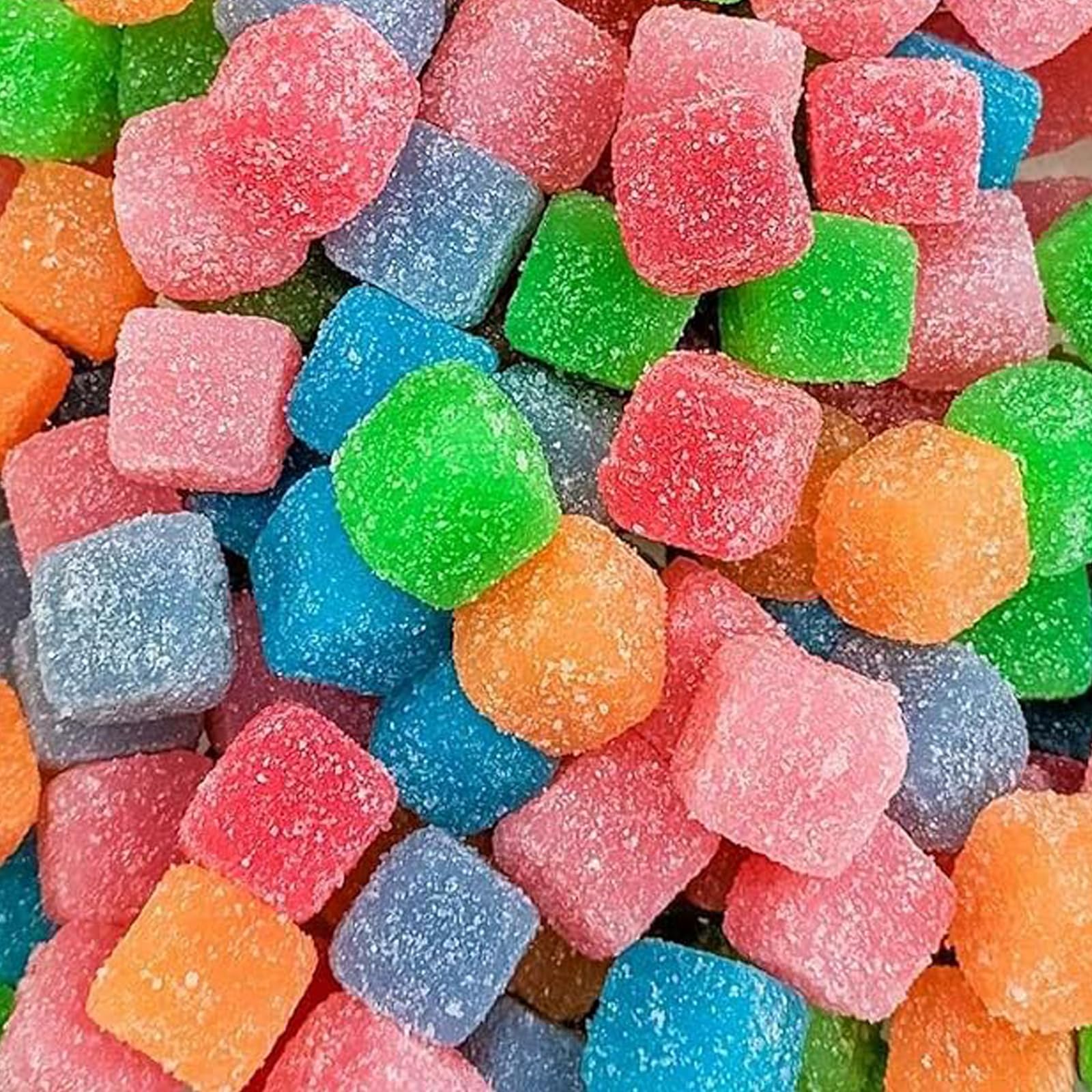 WARHEADS Sour Chewy Candy Cubes - Assorted Fruit Flavors (Orange, Watermelon, Blue Raspberry, Black Cherry, Strawberry, Green Apple) - 5 lb Bulk Bag - Perfect for Parties, Movie Nights & Office Snacks