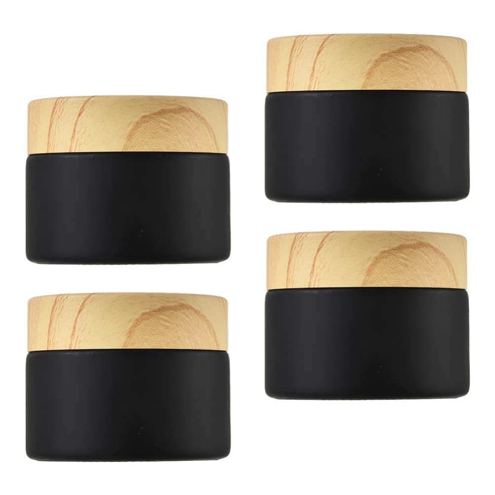 Uonlytech 4-Piece Glass Travel Makeup Set - 5g Empty Frosted Jars with Lids for Eye Cream, Face Cream, Foundation & Lip Gloss - Perfect for Travel, Home & Salon Use