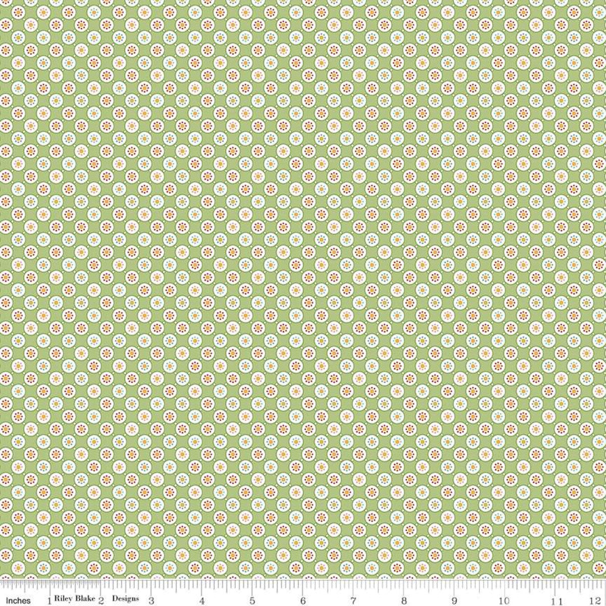 Lori Holt BUBBLES GRANNY SMITH Fabric by the Yard - Premium Cotton Quilting Material for DIY Sewing, Patchwork & Home Decor Projects