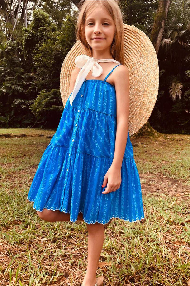 Nellystella Adeline Lagoon Girls Dress - Cute Floral Summer Dress for Toddlers & Kids - Perfect for Birthday Parties, Family Outings & Playdates