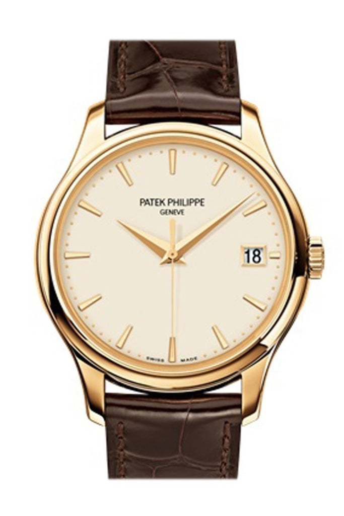 Patek Philippe Calatrava 5227J-001 Men's Watch - 18K Yellow Gold Case, Ivory Dial, 39mm - Luxury Dress Watch for Business & Formal Occasions