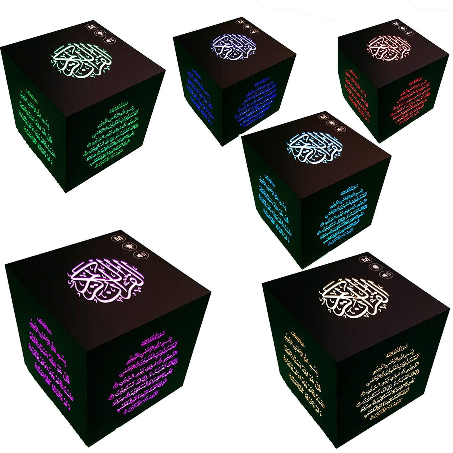 Swthlge Quran Speaker with Touch Control & Color Changing LED Light - Portable Quran Cube Speaker Lamp for Prayer, Meditation, Ramadan & Hajj Gift - Perfect for Home, Mosque, and Travel Use