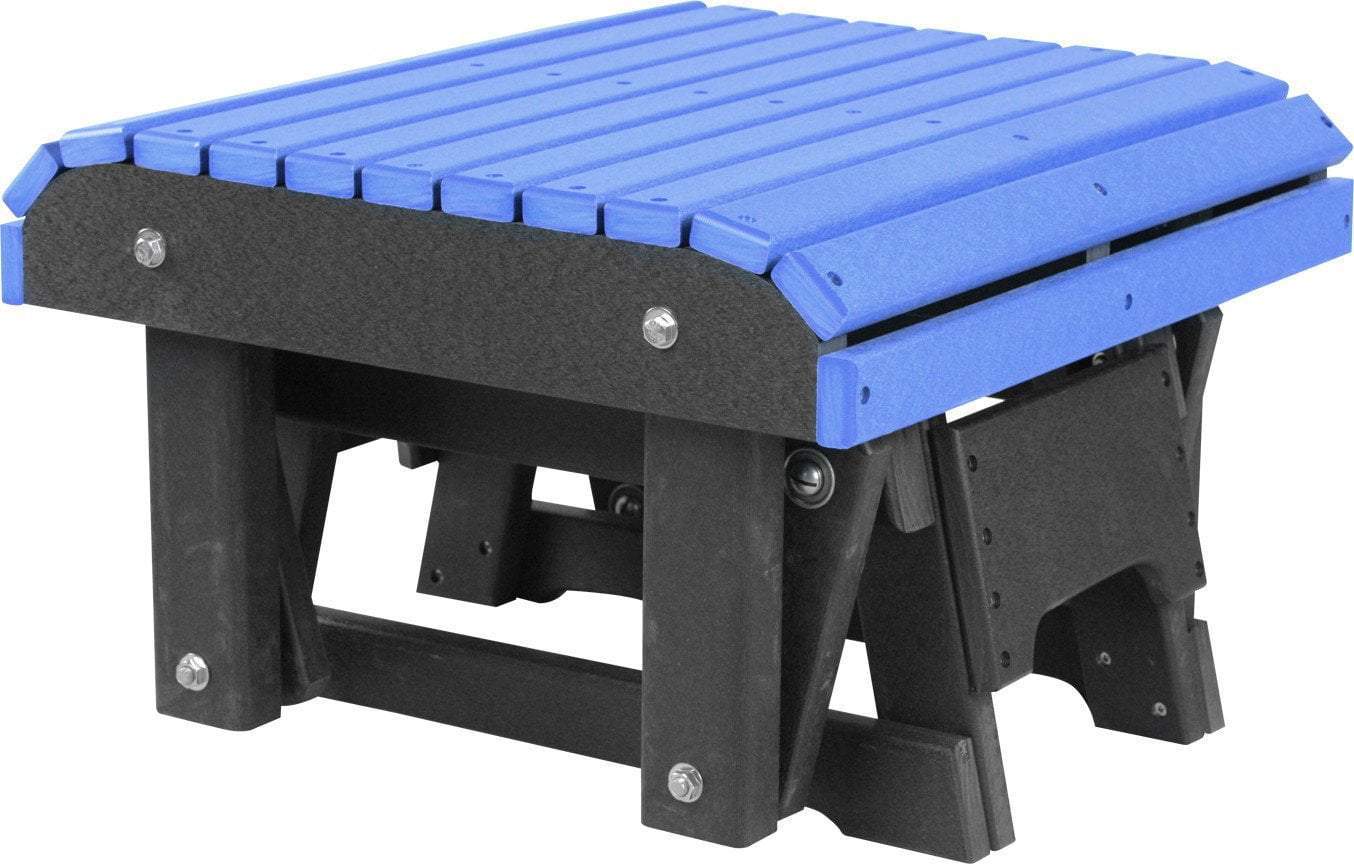 LuxCraft Blue Recycled Plastic Glider Footrest - Ergonomic Ottoman for Living Room, Bedroom & Office - Eco-Friendly Comfort for Relaxing, Reading & Working