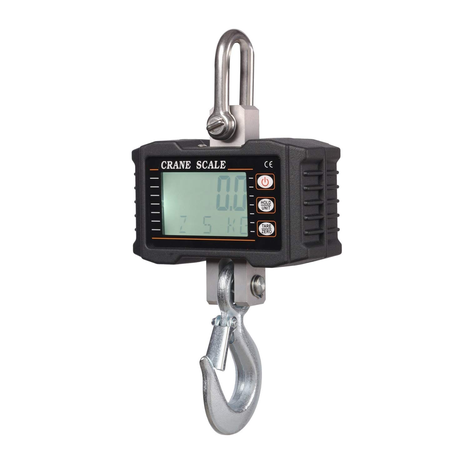 Digital Crane Scale 1000kg/2200lb - High Precision Electronic Hanging Scale with LCD Backlit Display, Alloy Steel Hook - Industrial Weight Measurement (Black, 1000KG/10kg) - Perfect for Construction, Warehousing, and Shipping Applications