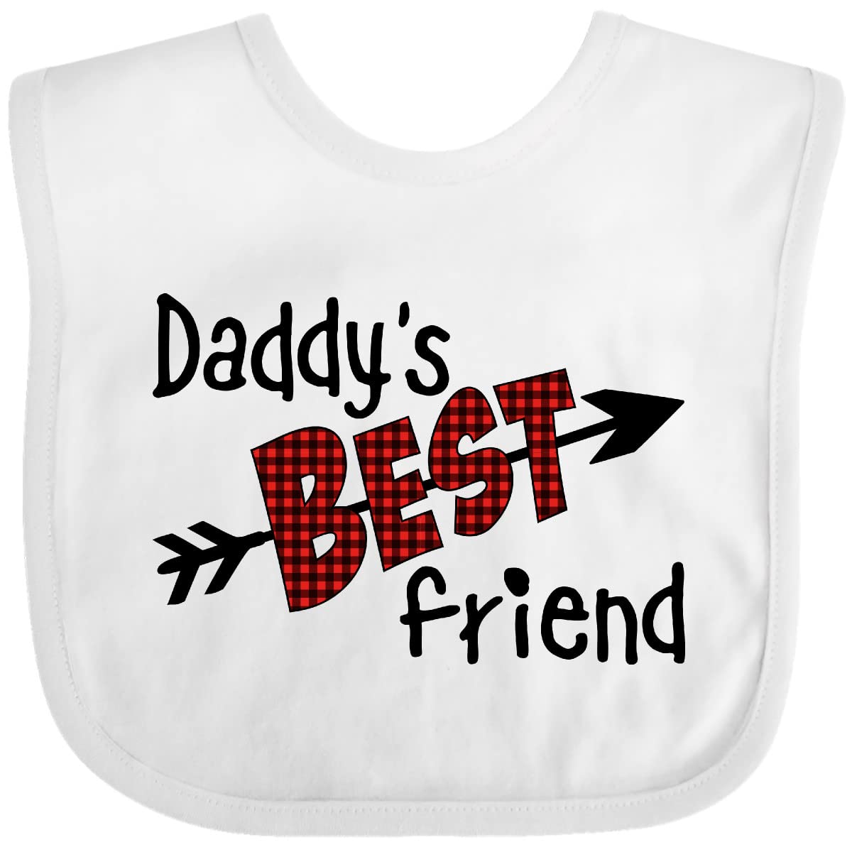 Inktastic Daddy's Best Friend Arrow & Plaid Baby Bib - Perfect for Feeding, Gifting, and Everyday Use