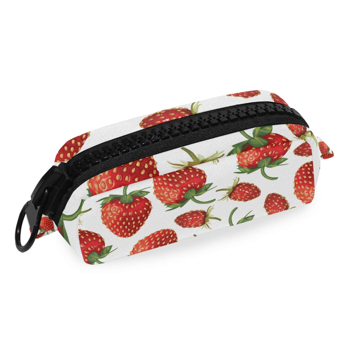 FengJu Large Capacity Pencil Case & Makeup Bag with Zipper - Wild Strawberries Design for School, Office, Travel & Daily Organization (Perfect for Teens, Students & Professionals)