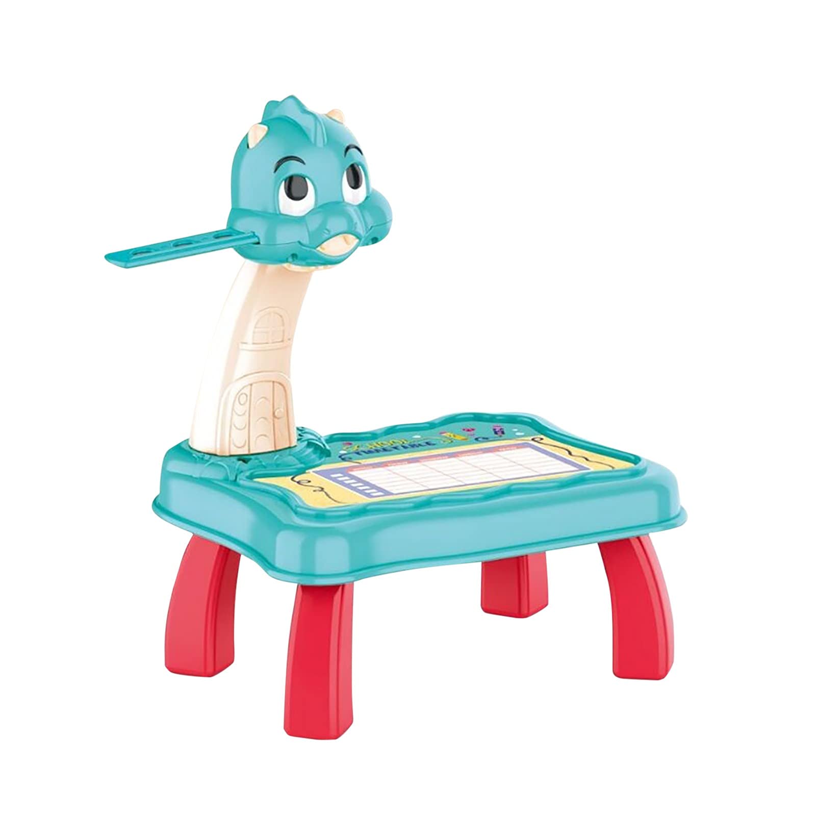 **Blue LED Light & Music Smart Projector for Kids - Learning Art Desk with Markers, Perfect for Drawing, Tracing & Educational Playtime at Home or School**