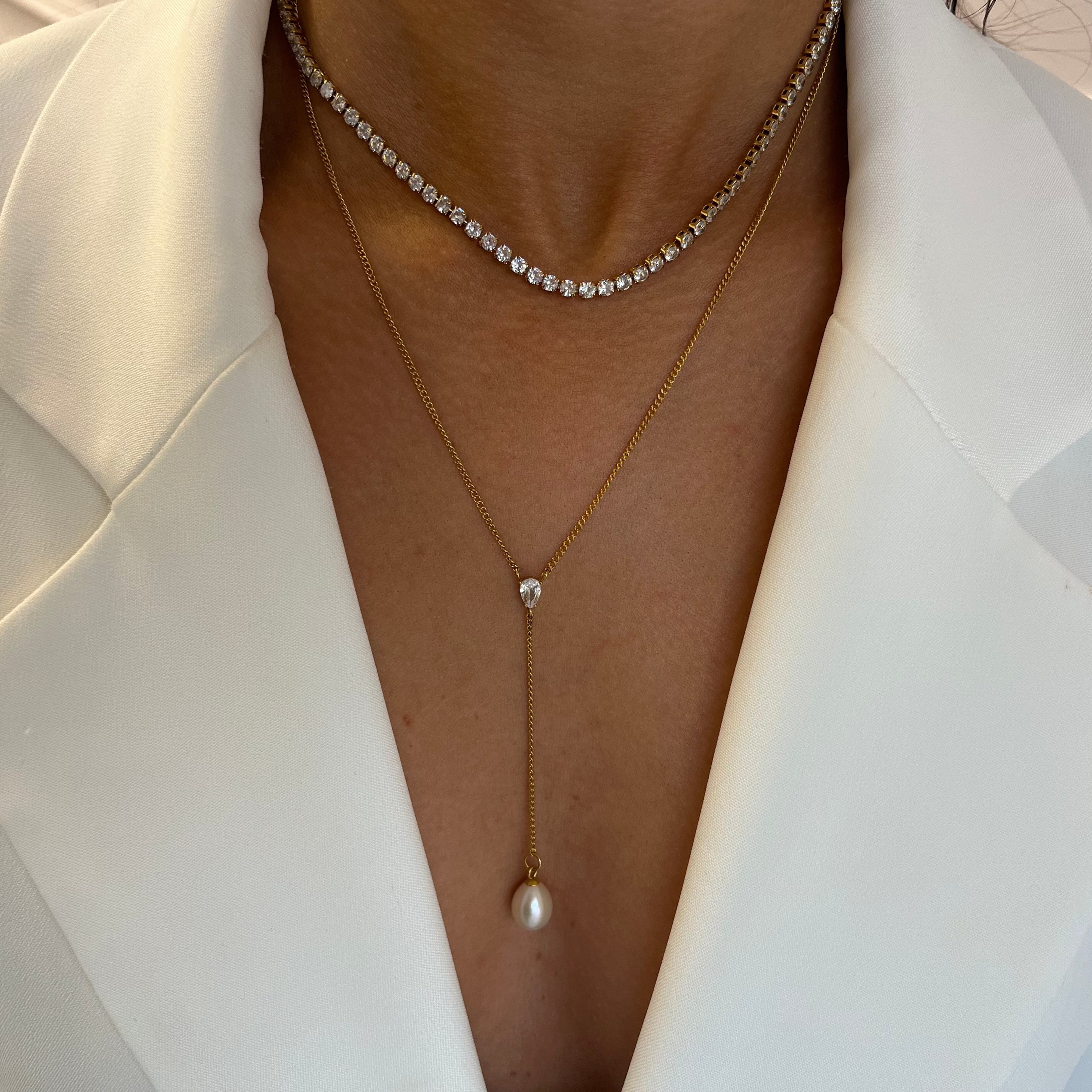 Elegant Harmony Pearl Necklace in 14K Gold - Perfect for Weddings, Parties & Special Occasions