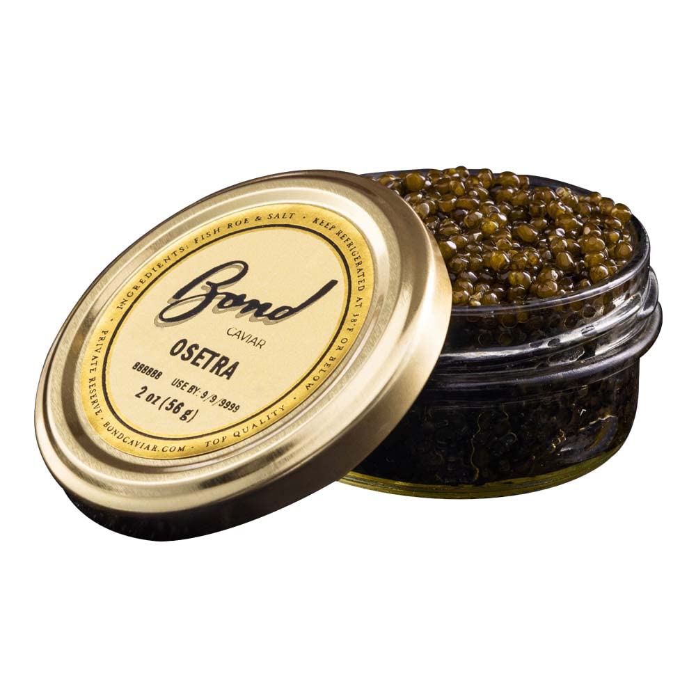 Premium Osetra Caviar - Gourmet Malossol Fish Roe with Sea Salt, Deep Brown Pearls (2oz/56g Glass Jar) - Luxury Gift for Special Occasions, Dinner Parties & Celebrations - Overnight Shipping Available - Perfect for Canapés, Blinis or Fine Dining Appetizers