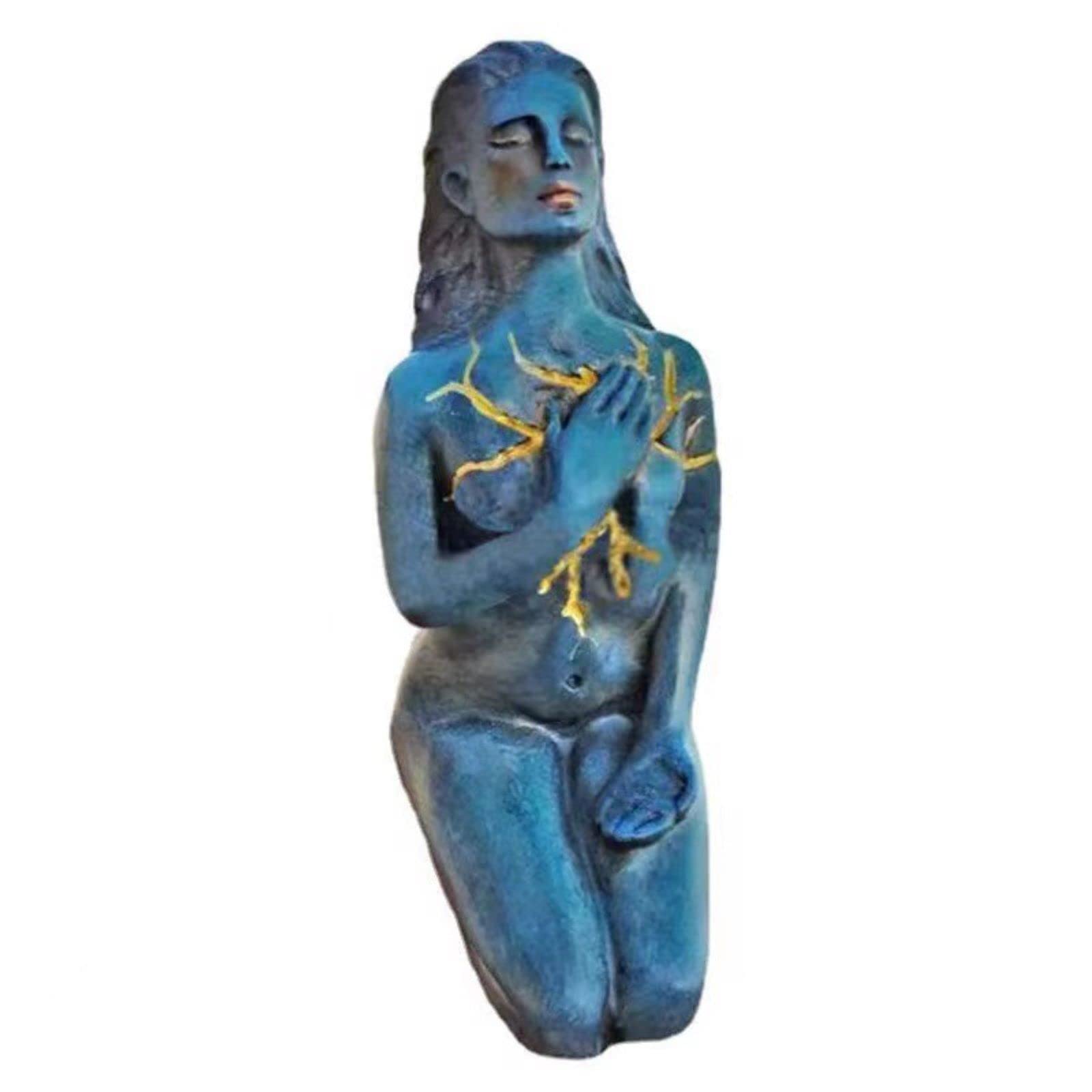 Goddess Sculpture for Self-Love & Healing - Handcrafted Jinjin Wood Statue, Meditation Altar Decor, Yoga Room Centerpiece, Spiritual Gift