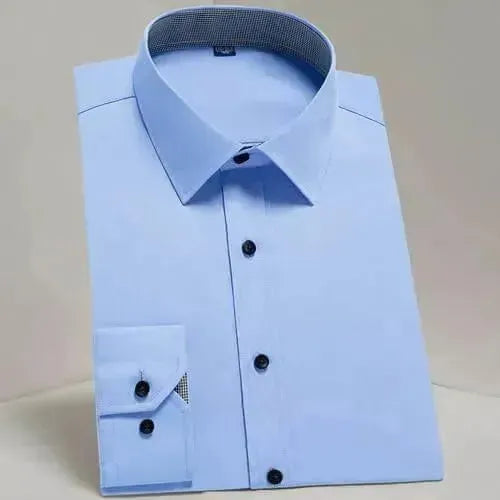 Premium Adriano Men's Dress Shirt - Slim Fit Formal Button Down Shirt for Business, Office & Wedding - Classic White & Blue Oxford Cotton Dress Shirts for Men