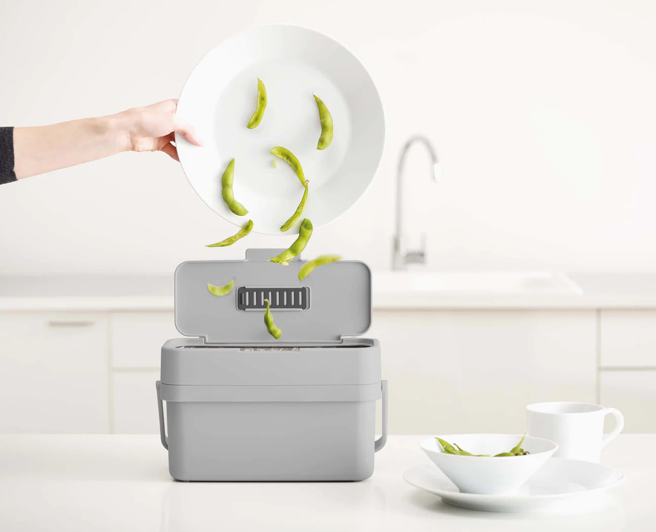 DUO Compo Easy Fill 4L Food Waste Caddy - Eco-Friendly Kitchen Compost Bin for Organic Waste, Perfect for Countertop or Under-Sink Use in Homes & Restaurants