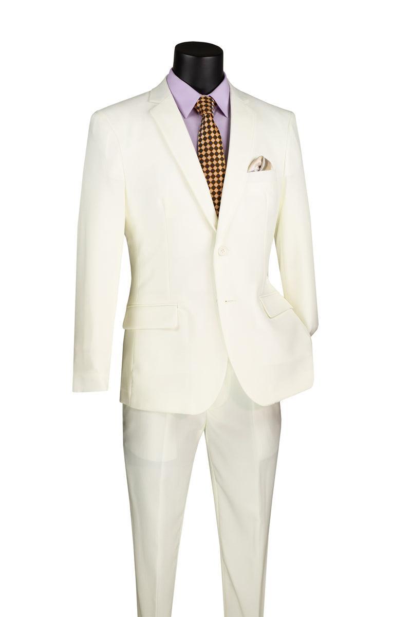 Men's Slim Fit 2-Piece Ivory Suit | Formal Business Attire & Wedding Outfit | Perfect for Office, Interviews & Special Occasions