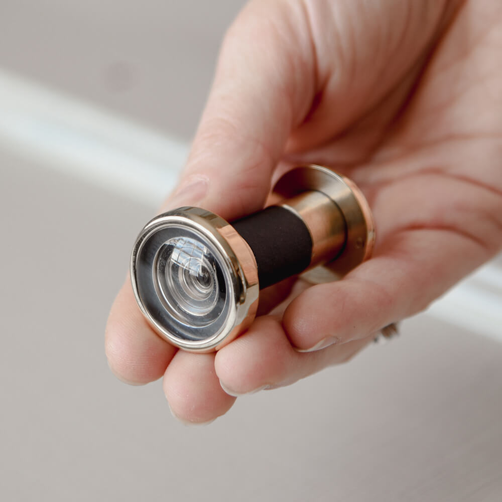 Polished Nickel Door Viewer - 180° Wide Angle Peephole for Home Security - Perfect for Apartments, Hotels, and Office Doors