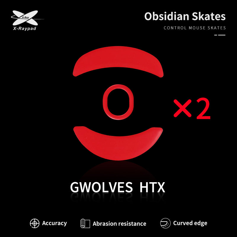 X Raypad Obsidian Mouse Skates - Ultra Smooth PTFE Feet for G Wolves HTX 4K & HTX ACE Gaming Mice | Perfect for FPS, MOBA & Esports Gaming
