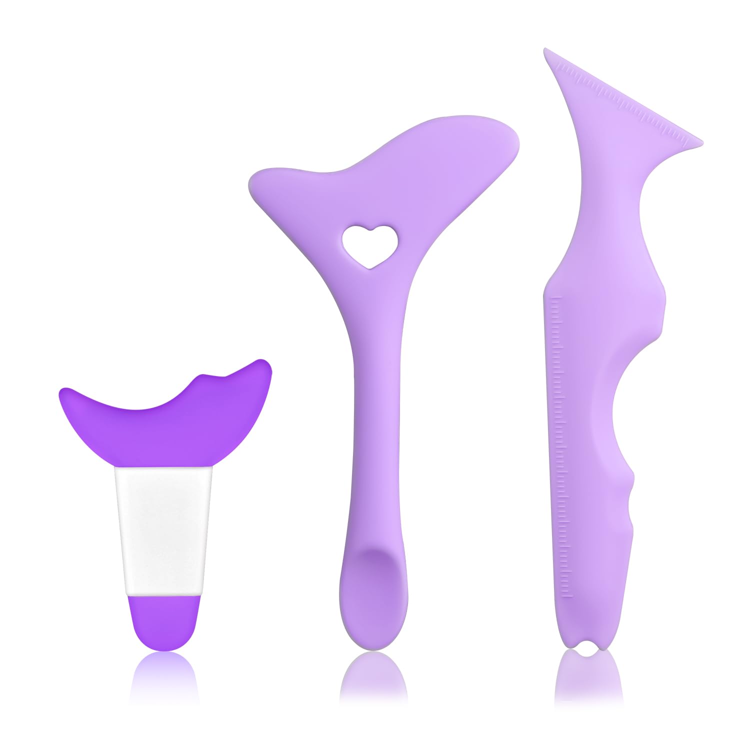3Pcs Soft Silicone Eye Stencil Set - Reusable Eyeliner & Eyeshadow Guide with Mascara Shield - Beginner Friendly Makeup Tool for Perfect Eye Makeup (Purple) - Great for Daily Makeup, Professional Looks, Cosplay, Halloween, Bridal Makeup, Self-Care & Makeup Practice - Ideal for Home Use, Salons, Makeup Artists & DIY Beauty Lovers