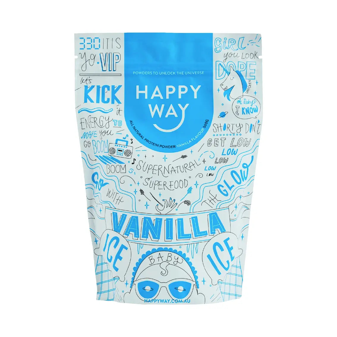 Happy Way Whey Protein Powder - Premium 100% Natural Whey Protein for Muscle Growth & Recovery - Ideal for Gym Workouts, Post-Workout Shakes & Healthy Breakfast Smoothies