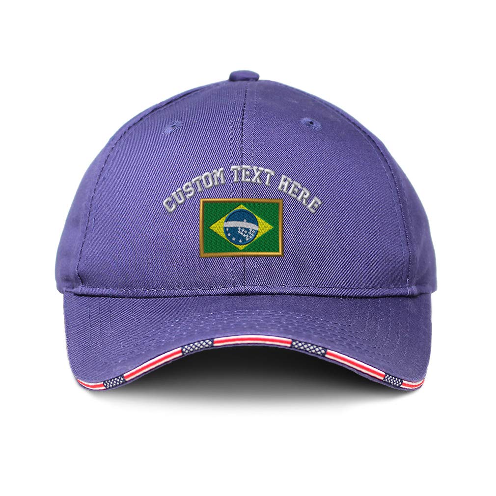Custom American Flag Baseball Cap with Brazil Embroidery - Patriotic USA Hat for Men & Women - Perfect for 4th of July, Sports Events and Outdoor Activities