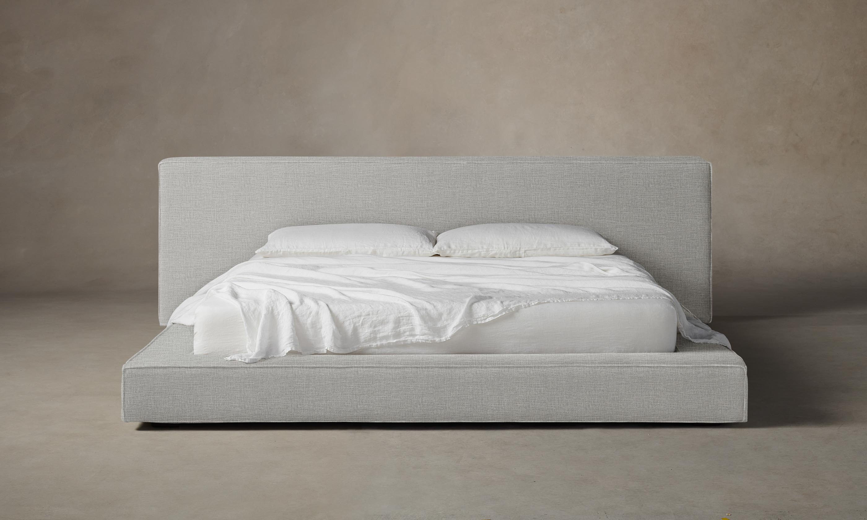 Premium Eldridge Bed Frame - Heavy Duty Woven Chenille Upholstered Steel Platform Bed with Wooden Slats - Perfect for Master Bedroom, Guest Room & Modern Home Decor