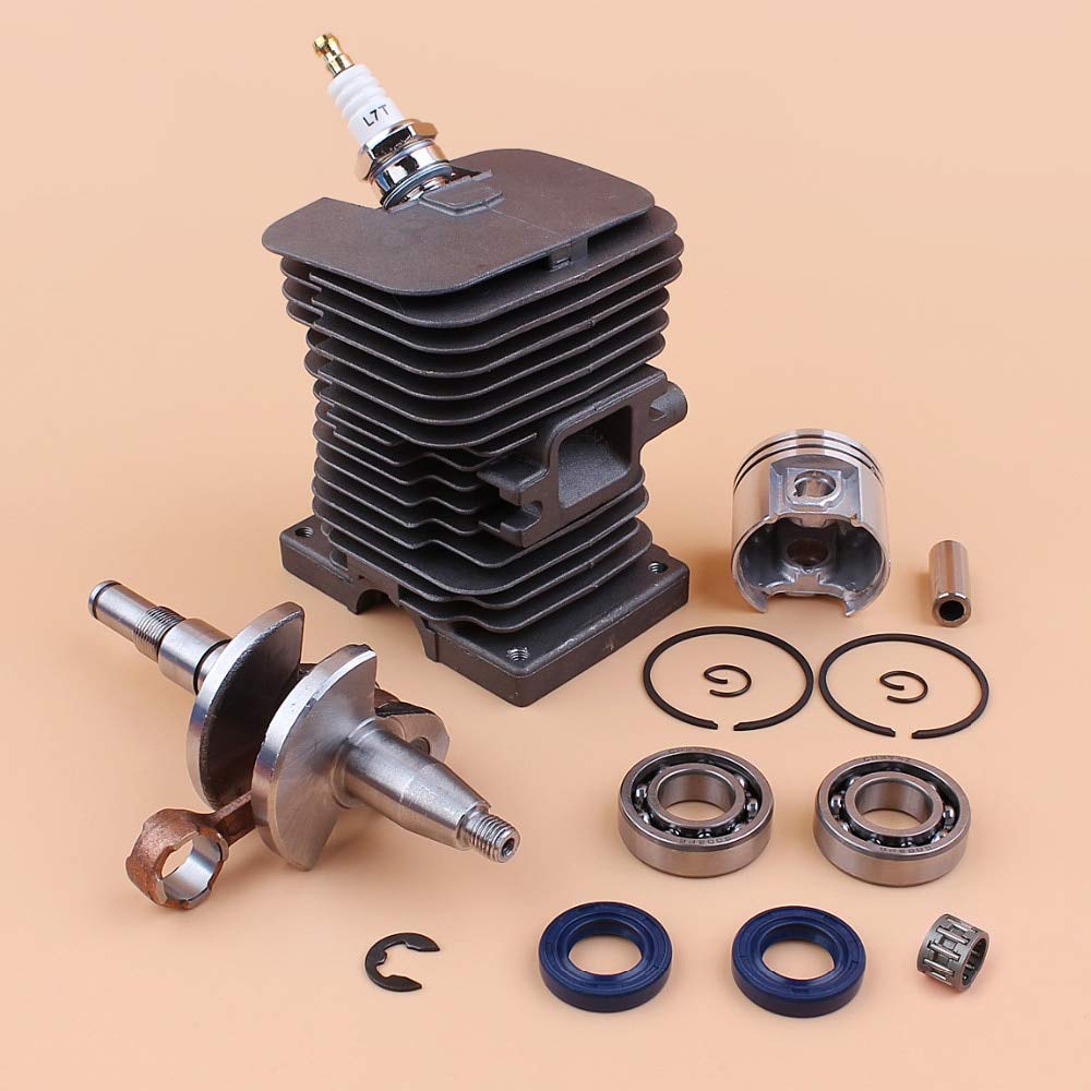 STIHL MS170 MS180 MS180C 018 017 Chainsaw Engine Parts - 38MM Cylinder Piston Crankshaft Bearing Oil Seal Kit (Nikasil Plated) | Compatible with STIHL Chainsaws | Perfect for Engine Repair & Maintenance