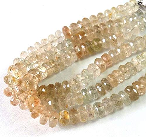 Natural Imperial Topaz Faceted Beads - 7.5-8mm Rondelle Gemstone Beads for Jewelry Making (7.5 Inch Strand) | DIY Necklace, Bracelet & Earrings Design | Premium Quality Loose Beads for Crafting
