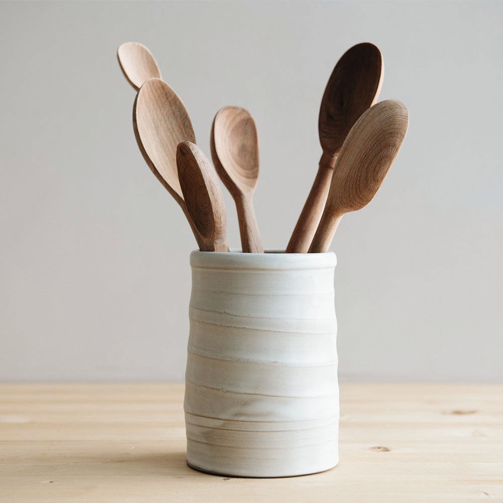 Stylish Ceramic Utensil Holder for Kitchen - Organize Spoons, Forks & Cooking Tools - Perfect for Countertop Storage & Home Decor