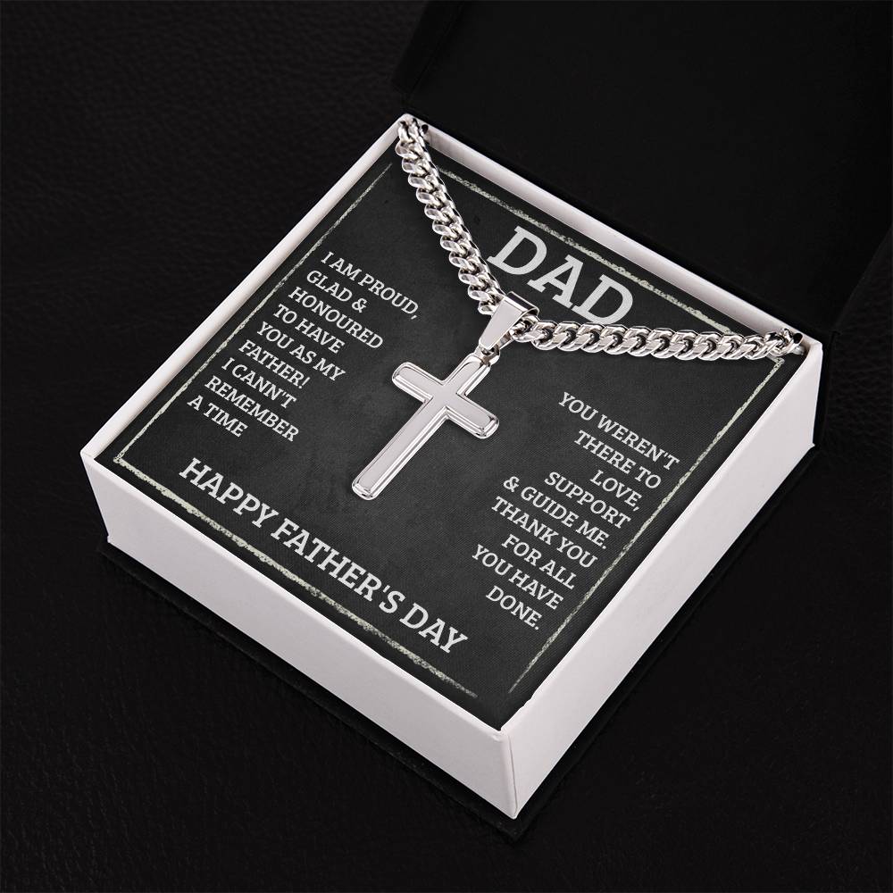 Personalized Cross Necklace for Dad - Custom Engraved Father's Day Gift - Perfect for Birthday, Anniversary & Religious Occasions