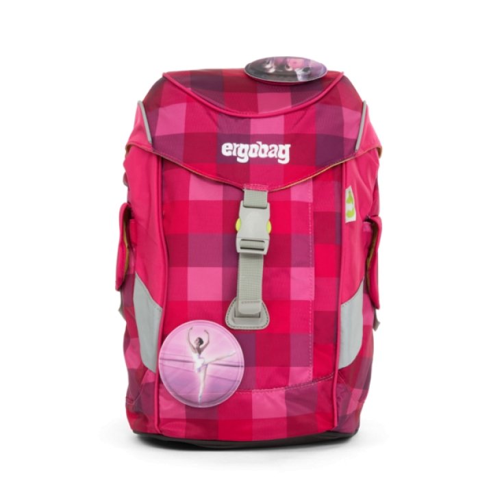 ergobag mini Backpack for Kids - Stylish Checkered Pink & Purple Design - Perfect for School, Travel & Daycare