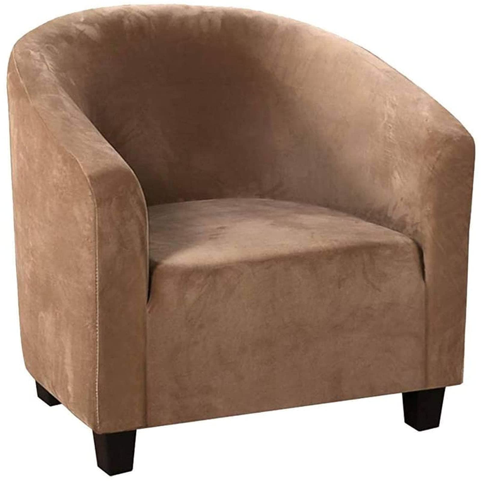 JHLD Velvet Elastic Slipcover for Club & Wingback Chairs - Washable Khaki Chair Cover for Living Room, Bar & Cafe Decor