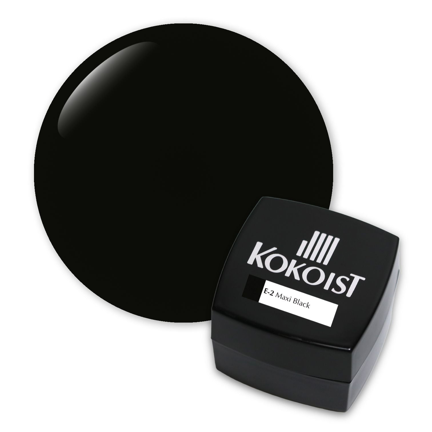 Kokoist E 2 Maxi Black Gel Nail Polish - Professional Long-Lasting Nail Art Gel for Salon & Home Manicure - Perfect for Special Occasions, Weddings & Everyday Wear