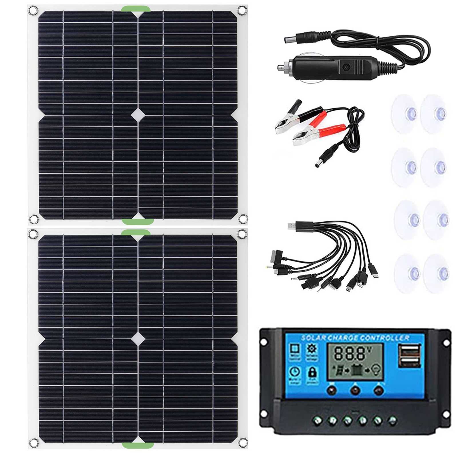 HSART 2×200 Watt Monocrystalline Solar Panel Kit - 400W Solar Power System with 40A Charge Controller for RV, Boat, Yacht, Golf Cart & Off-Grid Power - Perfect for Marine, Camping & Outdoor Adventures