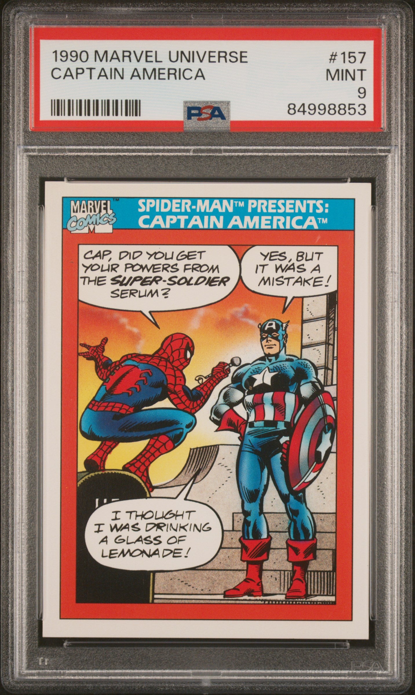 1990 Marvel Universe Captain America #157 PSA 9 Graded Comic - Collectible Superhero Memorabilia for Display & Investment