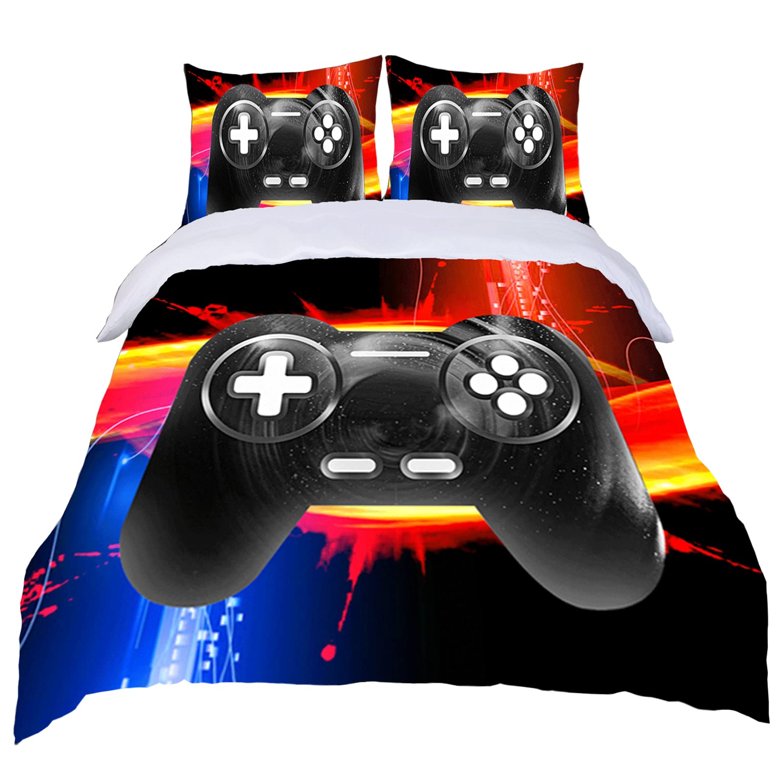 Gaming Bedding Set for Boys - Twin Size Duvet Cover with Gamepad Design, Cool Teen Room Decor, No Comforter Included (BT04) - Perfect for Gaming Enthusiasts & Bedroom Makeovers